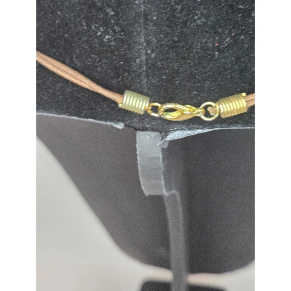 Eivind Hillestad Three Sunflowers Necklace Gold Tone on Cord